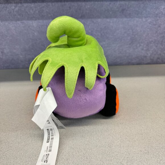 IKEA Sagoskatt Plush Toy Car - Purple With Green Leaf Hat - 8" Cute & Comfy - Picture 3 of 8